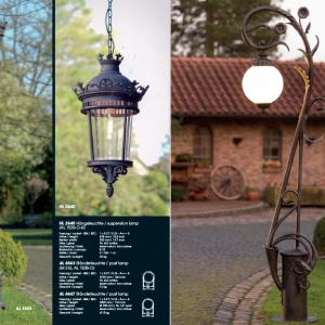 Pendul iluminat exterior din fier forjat, HL 2640 174028 universul-luminii.ro