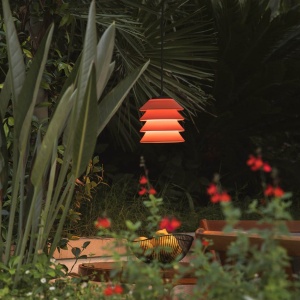 Pendul iluminat exterior din silicon IP65 TOBA orange