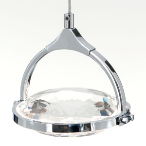 Pendul LED cu cristal K9 design lux MOON crom 234618 universul-luminii.ro