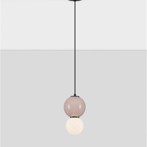 Pendul LED decorativ portelan mocha, sticla alb, NOESIS 244998 universul-luminii.ro