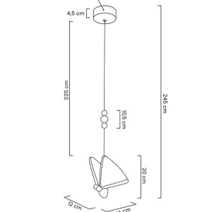 Pendul LED design modern Fluture S auriu - Img 7