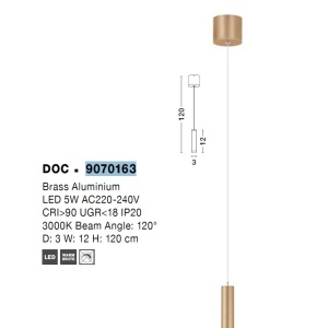 Pendul LED design modern minimalist DOC alama 141018 universul-luminii.ro