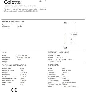 Pendul LED design ultra-modern Colette. crom SV-787147 - Img 5