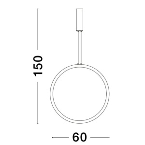 Pendul LED dimabil design modern Change negru 60cm - Img 3