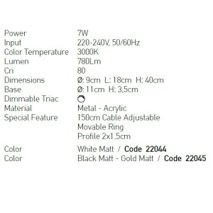 Pendul LED, Lustra suspendata moderna Lord 117918 universul-luminii.ro