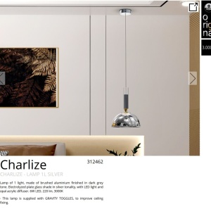 Pendul LED modern design decorativ Charlize 1L SILVER 160588 universul-luminii.ro
