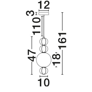 Pendul, Lustra LED cu ceramica multicolora DAZZ - Img 4