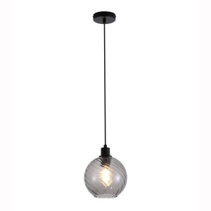 Pendul metal negru, sticla fumurie Radiance