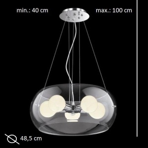 Pendul modern diametru 48,5cm AUDI-10 SP5 TRASPARENTE 016863 - Img 2