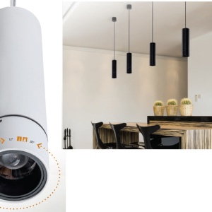 Pendul modern minimalist cu spot LED reglabil GALILEO 1 alb 97858 universul-luminii.ro