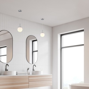 Pendul pentru baie design modern IP44 Togo crom, alb - Img 4