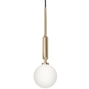 Pendul suspendat din metal auriu 43cm si glob sticla Ero I