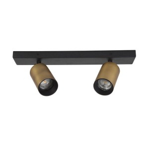 Plafoniera 2L design modern Inus negru, auriu satin