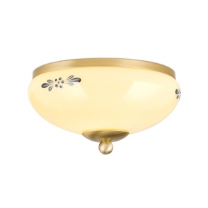 Plafoniera clasica Landhaus 21cm alama satin/ sticla champagne decor albastru 99178 universul-luminii.ro
