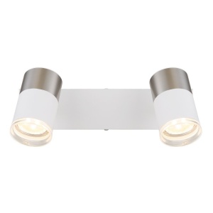 Plafoniera cu 2 Spoturi directionabile BRISBON nickel/alb 236298 universul-luminii.ro