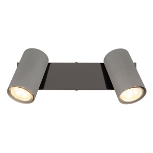Plafoniera cu 2 spoturi directionabile metal negru gri ROBBY 249378 universul-luminii.ro