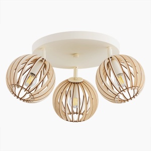 Plafoniera cu 3 spoturi design modern Parula maro deschis, bej 124428 universul-luminii.ro