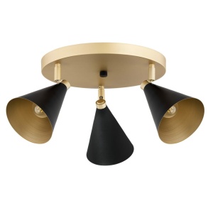 Plafoniera cu 3 spoturi directionabile design modern Lucinda negru, auriu 124298 universul-luminii.ro