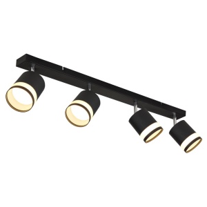 Plafoniera cu 4 Spoturi directionabile metal negru LUCERO