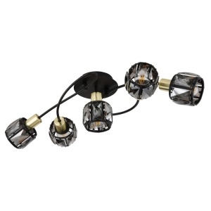 Plafoniera cu 5 spoturi design modern INDIANA auriu, negru 109518 universul-luminii.ro