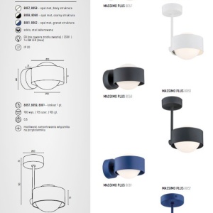 Plafoniera design minimalist Massimo plus alb - Img 3