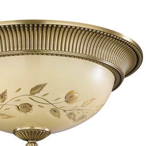 Plafoniera din alama cu sticla decorata design italian D-50cm 6208 101728 universul-luminii.ro
