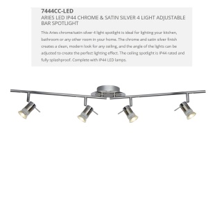 Plafoniera directionabila pentru baie IP44 Aries 4L 7444CC-LED SRT - Img 2