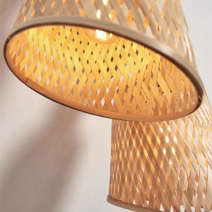 Plafoniera eco din bambus Java 2-Shade nat/15x17, nat - Img 6