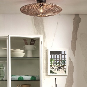 Plafoniera eco din ratan Zanzibar flat 55cm L, nat 213828 universul-luminii.ro
