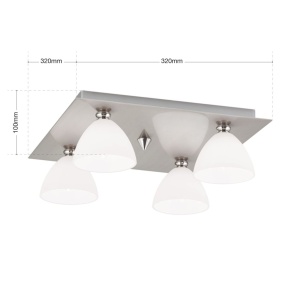 Plafoniera eleganta design modern OPALDESIGN 4L, satin 241288 universul-luminii.ro