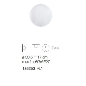 Plafoniera iluminat exterior cu protectie IP44 BUBBLE PL1 135250 66508 universul-luminii.ro