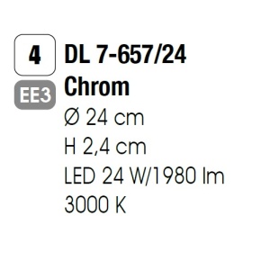 Plafoniera LED Bully 24cm chrome 94128 universul-luminii.ro
