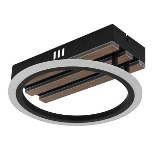 Plafoniera LED CCT BLEVINS riflaj MDF cu efect de lemn 620098 universul-luminii.ro