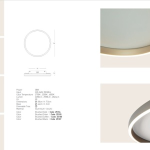Plafoniera LED CCT, diametru 59cm, BRUSHED SILVER ZB-25165 171208 universul-luminii.ro