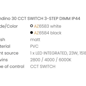 Plafoniera LED CCT, Protectie IP44 PANDINO 30cm alb - Img 2