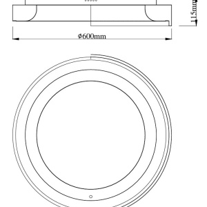 Plafoniera LED design circular Aruba 60cm negru - Img 3