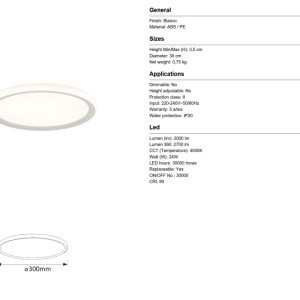 Plafoniera LED design circular DOBLE alb 30cm - Img 5