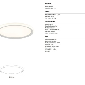 Plafoniera LED design circular DOBLE alb 50cm - Img 5