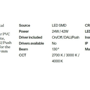 Plafoniera LED design circular GEMINI PL D042 ON-OFF NERO 4000K - Img 3