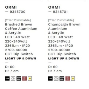 Plafoniera LED design modern circular ORMI coffee D-60cm 233368 universul-luminii.ro