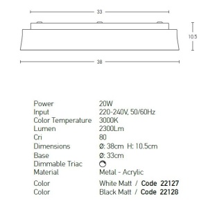 Plafoniera LED design modern Fuir alb - Img 2