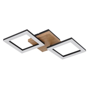 Plafoniera LED design modern Kerry negru, maro 18W 61298 universul-luminii.ro