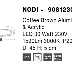 Plafoniera LED design modern Nodi maro 45cm 115528 universul-luminii.ro