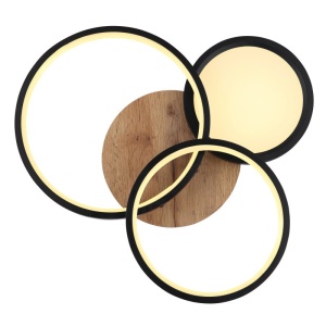 Plafoniera LED design modern Sid negru, maro 67238 universul-luminii.ro
