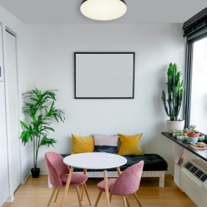 Plafoniera LED design modern simplu MATTHEW D-50cm negru/opal - Img 2
