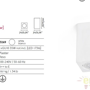 PLAFONIERA LED design modern SVEN patrata 63269 51188 universul-luminii.ro