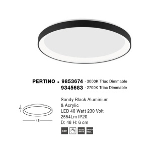 Plafoniera LED dimabila design circular PERTINO D-48cm - Img 6