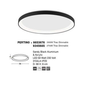Plafoniera LED dimabila design circular PERTINO D-58cm 222448 universul-luminii.ro