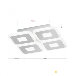 Plafoniera LED dimabila design modern Domino 27x27cm 196998 universul-luminii.ro