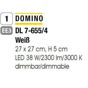 Plafoniera LED dimabila design modern Domino 27x27cm 93878 universul-luminii.ro